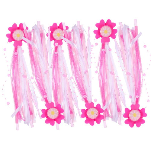 12Pcs Rosy Bike Streamers Handlebar Tassels Durable Plastic Polyester 1