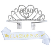 Rhinestone Crown Sash Kit Bachelor Sash Student Graduation Accessory Party Supplies