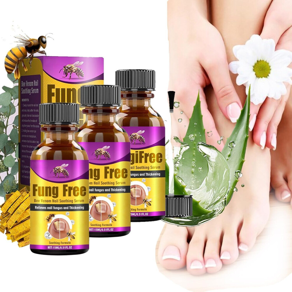 Nail  Serum with Bee Venom, Nail Growth Treatment for Strengthening and Moisturizing Thin Nails, 3PCS