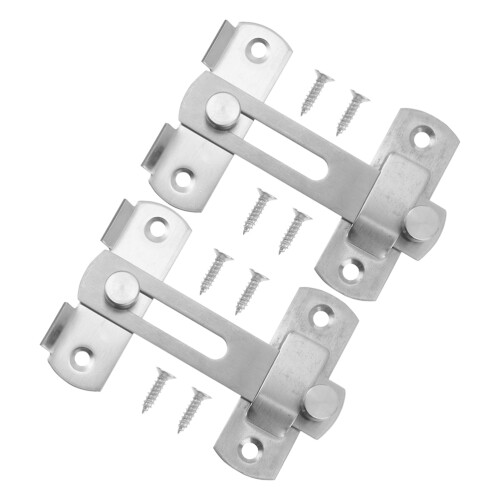 2Sets Stainless Steel Door Slide Latch for Enhanced Security Use