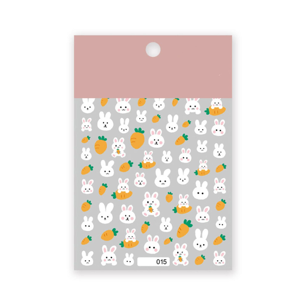 Nail Art Stickers Self Adhesive Cute Panda Rabbit Bear Decals for Kids and Adults