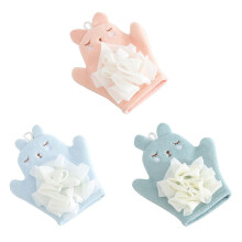 6Pcs Baby Wash Gloves Cartoon Design Soft Bath Mitt for Skin Care
