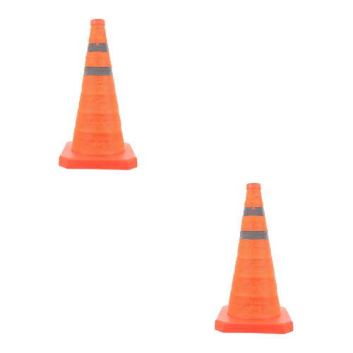 2Pcs Foldable Orange Road Traffic Cones for Emergency and Events 1