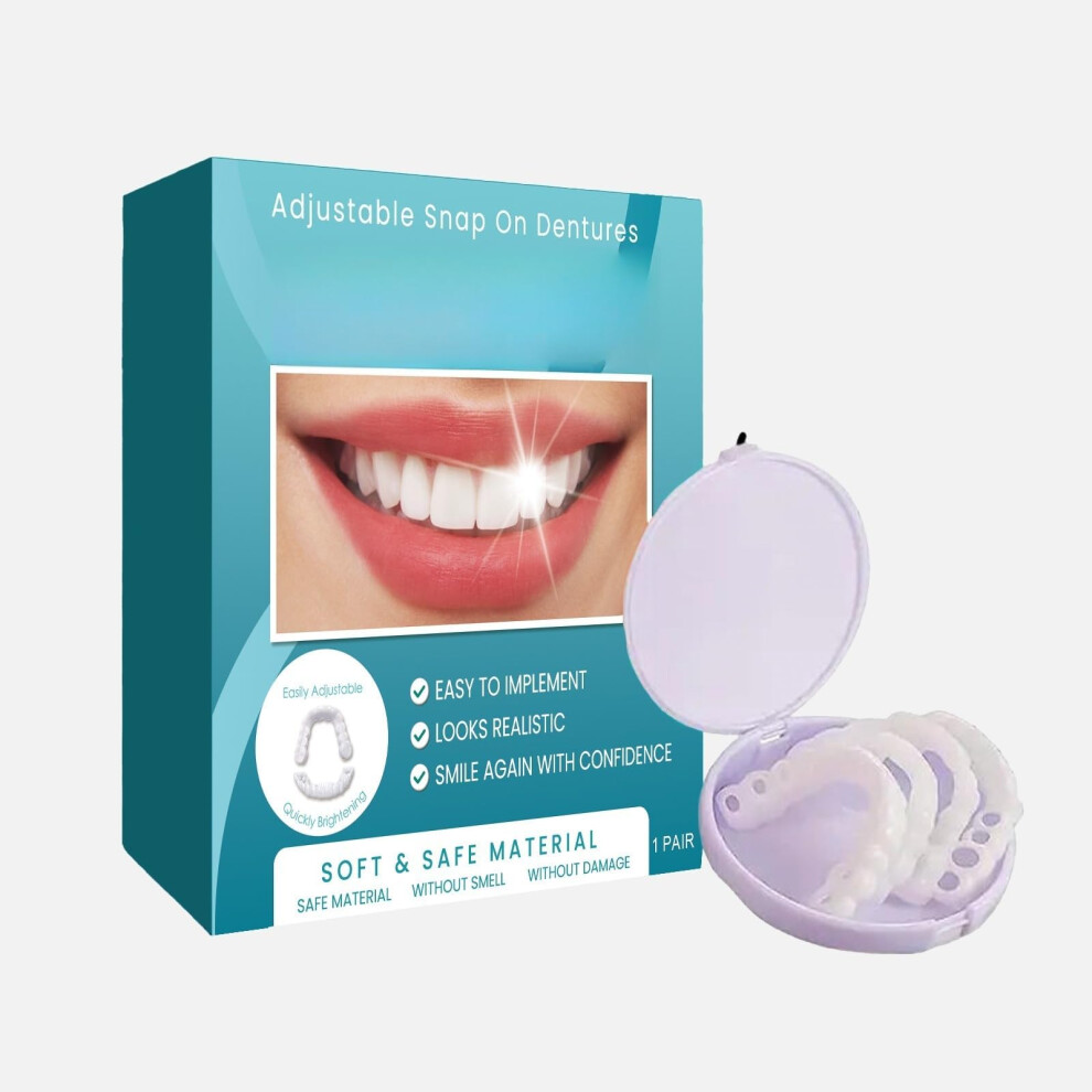 Fake Teeth Moldable Dentures for Adults with Natural Tooth Appearance Upper and Lower Set