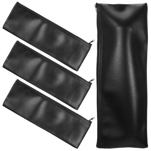 12 Pcs Leather Microphone Case Storage Pouch For Travel