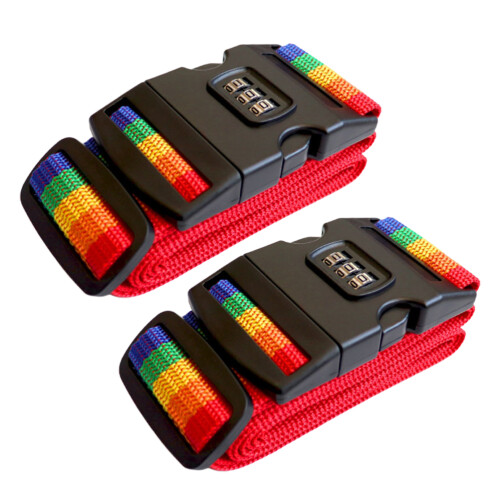 6Pcs Heavy Duty Luggage Strap with 3 Digit Lock Multi Color Utility
