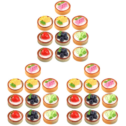 54Pcs Assorted Color Mini Fake Cake Models Resin Artificial Decor Set 2