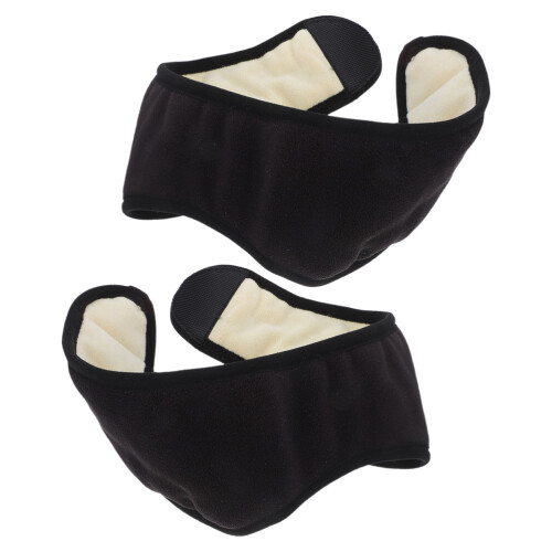 10Pcs Black Plush Sleep Ear Muffs Noise Blocking Comfortable Headband 2