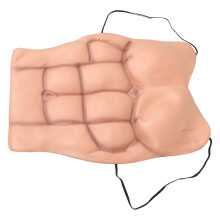 5Pcs Beige Fake Padded Muscle Costume Men Realistic Funny Chest Prop
