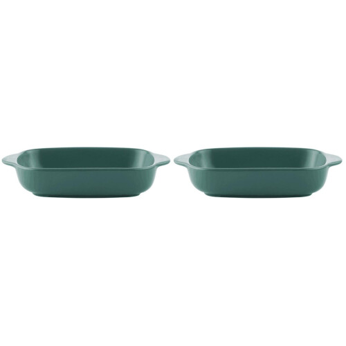 2Pièces Plateau Vert En Céramique Pour Four Usage 1
