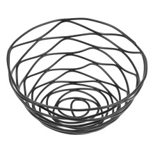 2Pcs Metal Hollow Snack Basket Black for French Fries and Appetizers