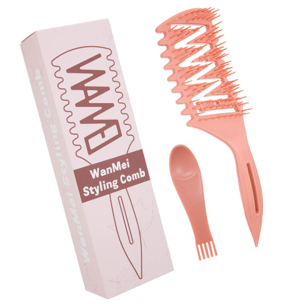Unisex Curl Defining Comb For Natural Hair With Unique Bounce Mechanism, Two Piece Bouncy Styling Set
