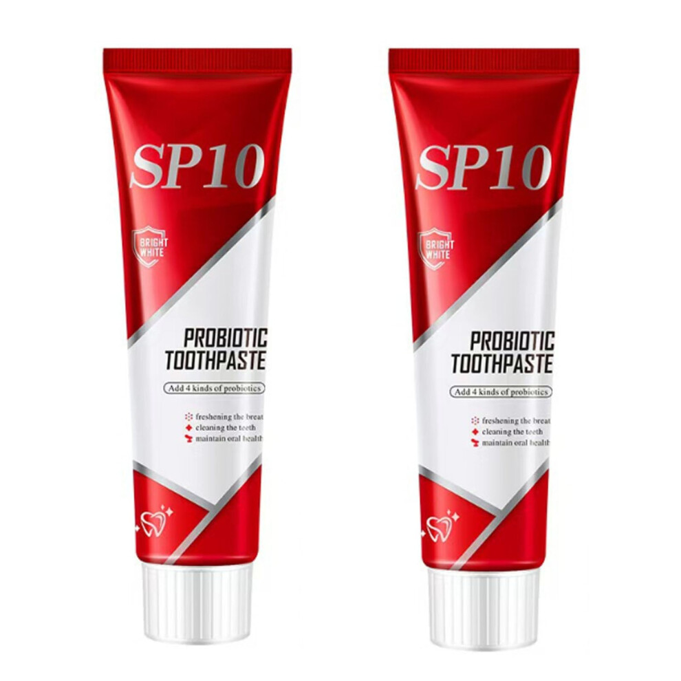 Probiotic Whitening Toothpaste 2Pack with Enamel Care, Gentle Stain Removal and Fresh Mint Breath