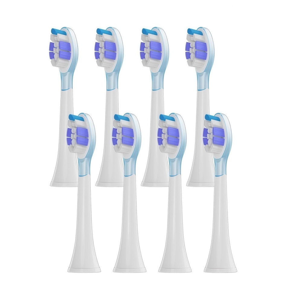 Replacement Brush Heads Compatible with Philips Sonicare HX6064 HX6930 HX6730, Soft Bristles, Tongue Cleaner, 8 Pack Purple