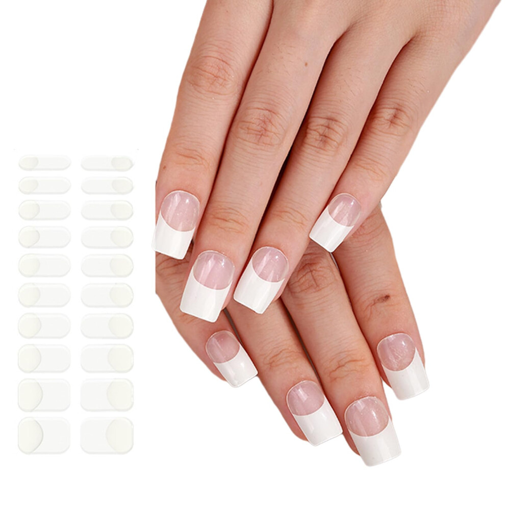 French Gel Nail Stickers with Lamp, Durable Semi Cured Strips, Salon Quality for Women