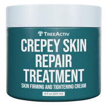 Crepey Skin Cream 8oz with Hyaluronic Acid and Shea Butter, Deep Hydration Firming Moisturizer
