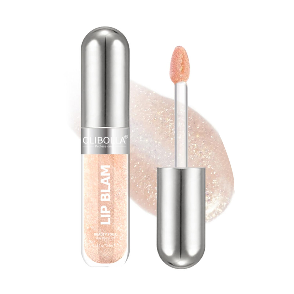 3in1 Lip Gloss Tinted Lip Balm and Oil with Glassy NonSticky Shine Moisturizing Hydration 0.12oz Shimmer