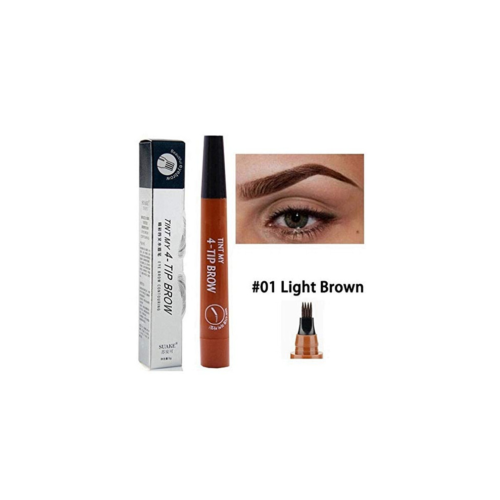 Waterproof Fork Tip Eyebrow Pencil with FourPronged Precision for Natural Microblading Effect