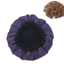 Heat Cap for Deep Conditioning with Natural Flaxseed Filling and 10 Disposable Shower Caps Purple