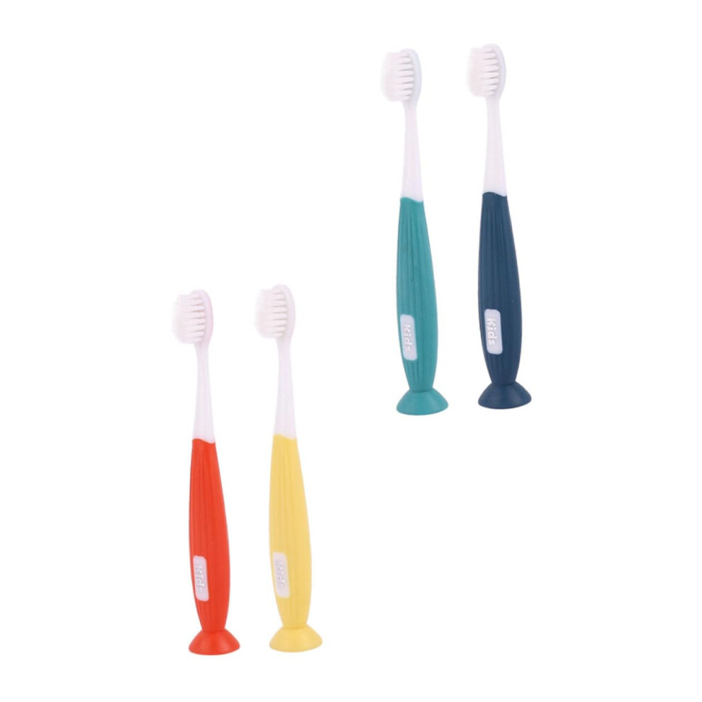 Kids Toothbrush with Soft Gentle Bristles, Ergonomic Nonslip Handle, Adorable Cartoon Design, 4pcs