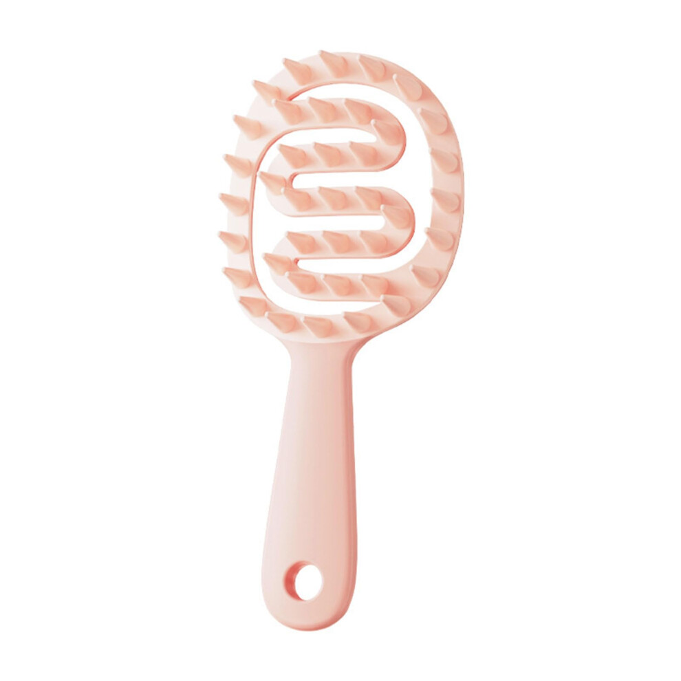 Pink Scalp Massager Shampoo Brush With Ergonomic Grip For Deep Clean And Gentle Detangling