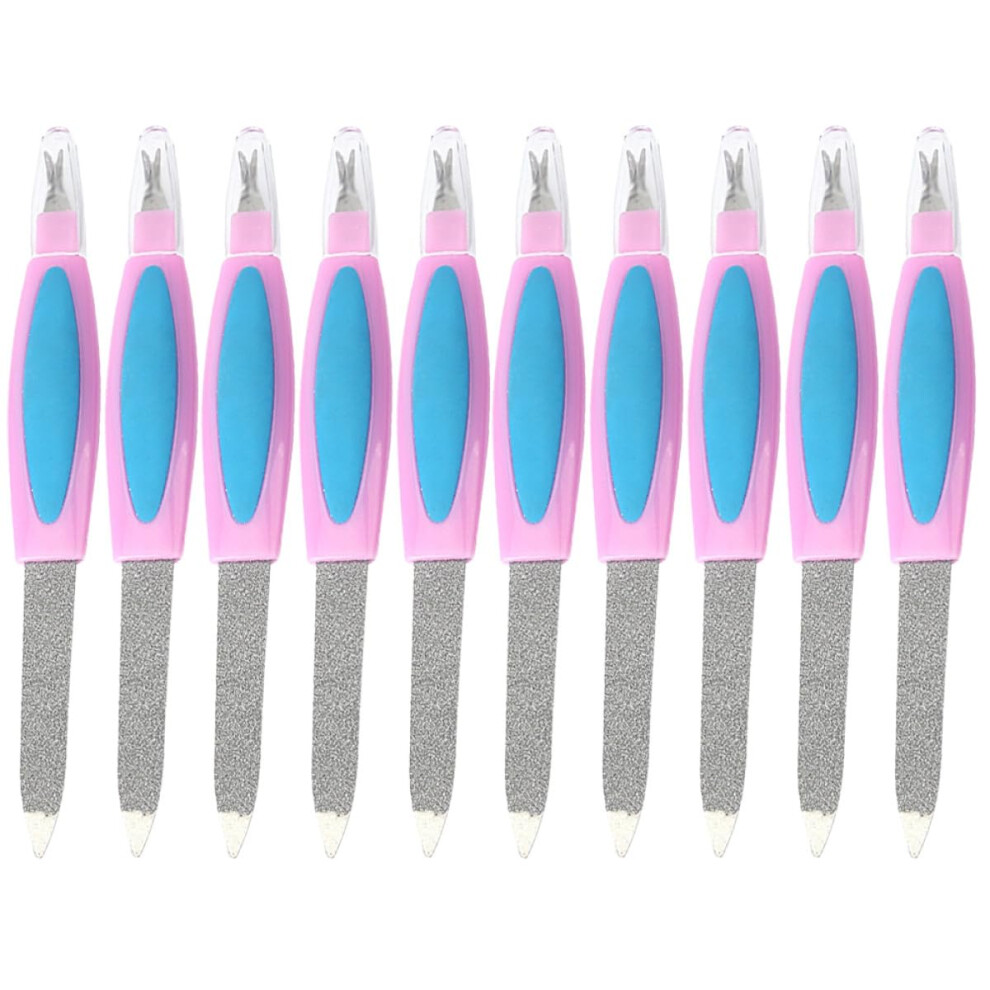 10pcs DualEnded Metal Nail File Set for Professional Manicure Pedicure Tool and Nail Care