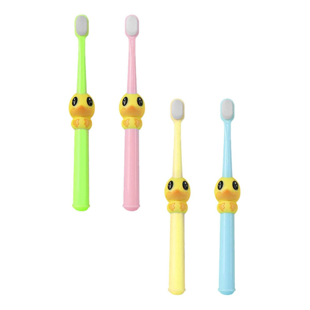 Kids Toothbrush Set 4pcs with Extra Soft Bristles and Cartoon Handle Design for Children Ages 210