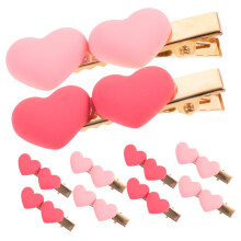 Double Heart Hair Clips for Women and Girls Valentine's Day Barrettes Set for Party and Daily Wear