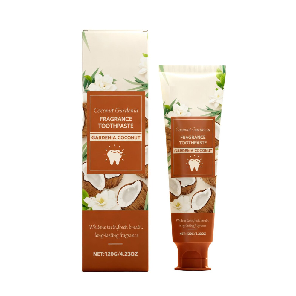 Coconut Gardenia Whitening Toothpaste Fluoride Natural Plaque and Stain Removal Fresh Breath