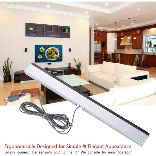 Wired Sensor Bar with Stand for Nintendo Wii U Console, Precise Signal Accuracy, Easy TV Mounting 1