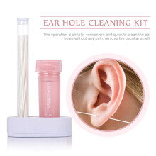 Ear Piercing Cleaning Kit with Disposable Threads, Rose Scent Earring Hole Cleaner for Gentle Care