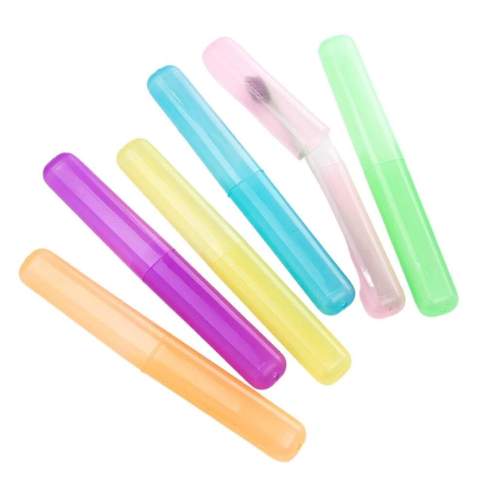 Travel Toothbrush Case Set 10Pcs Green Plastic Toothbrush Holder Box for Bathroom and Family Travel