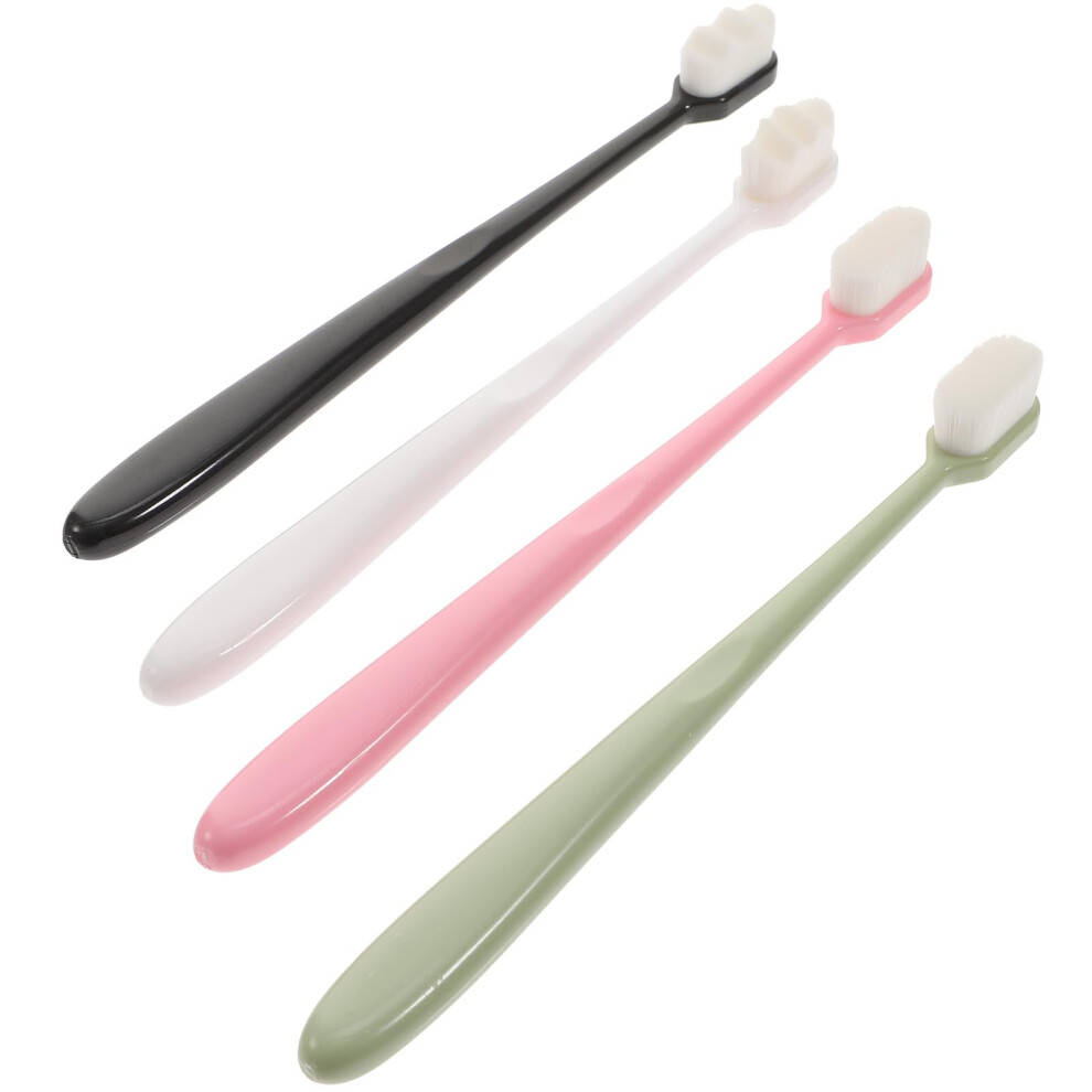 Foldable Travel Soft Toothbrush for Adults with Extra Soft Bristles Gentle on Gums 4pcs Set