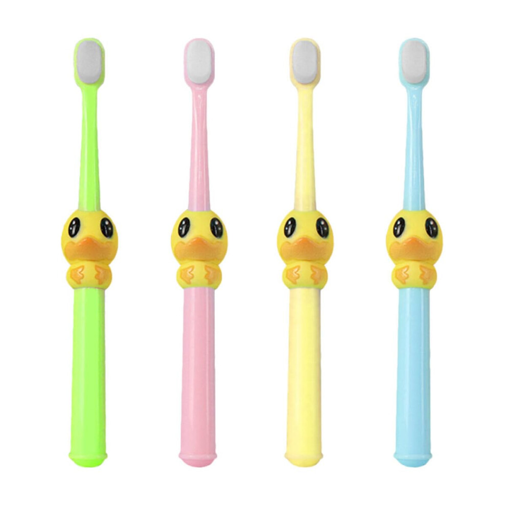 Kids Toothbrush Set with Extra Soft Bristles and Cute Cartoon Design, 4pcs for Ages 210