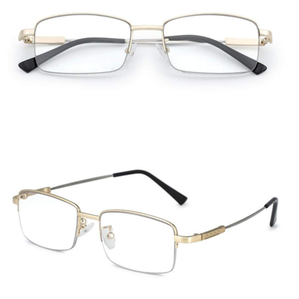 Blue/Light/Gold Blocking Progressive Multifocal Photochromic Reading Glasses Frame Spring Hinge 300
