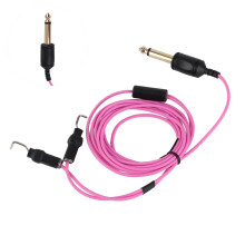 Tattoo Clip Cord Rose Red Silicone Cable for Coil Machines 6.35mm Jack Flexible and Durable