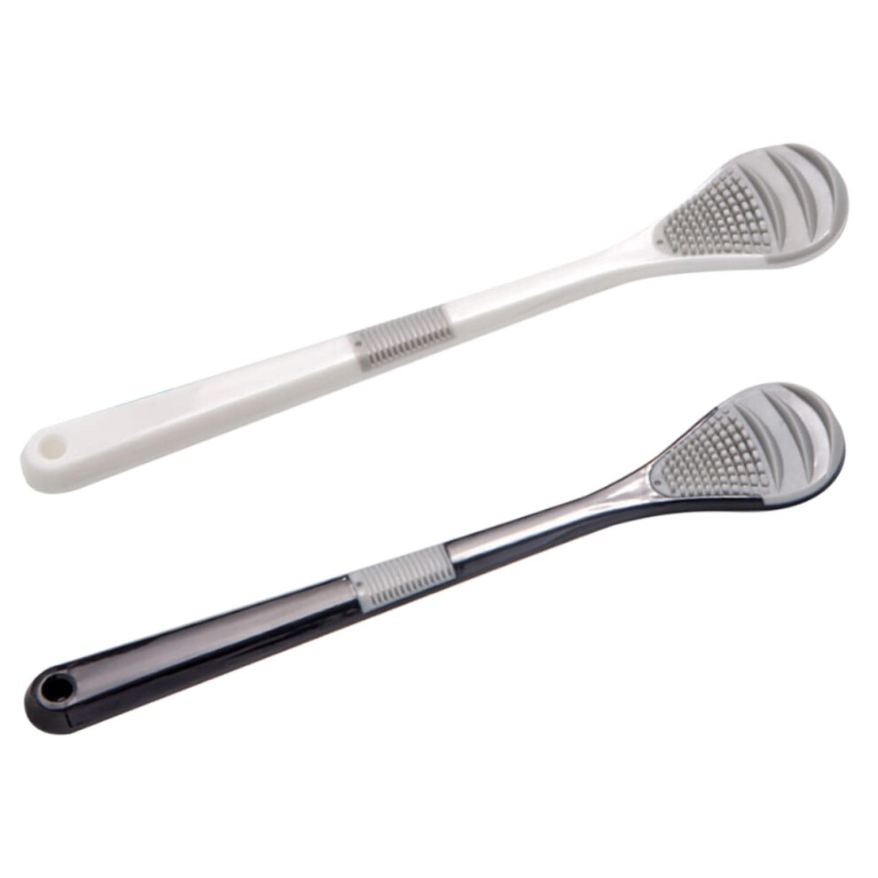 2 Pack Ergonomic Handle Tongue Scraper for Oral Care, Portable Travel Cleaner