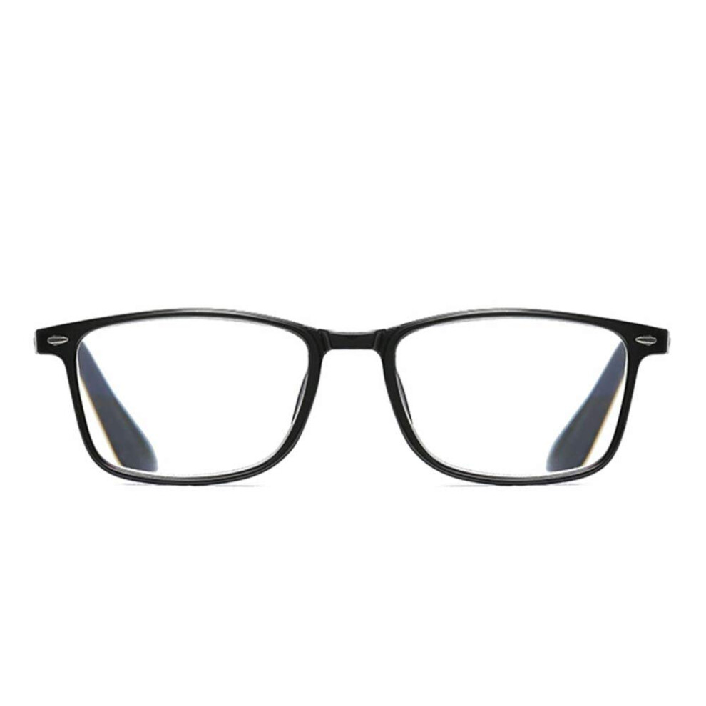 Reading Glasses +2.5 Magnification Blue Light Blocking Antifatigue Lightweight Black Frame