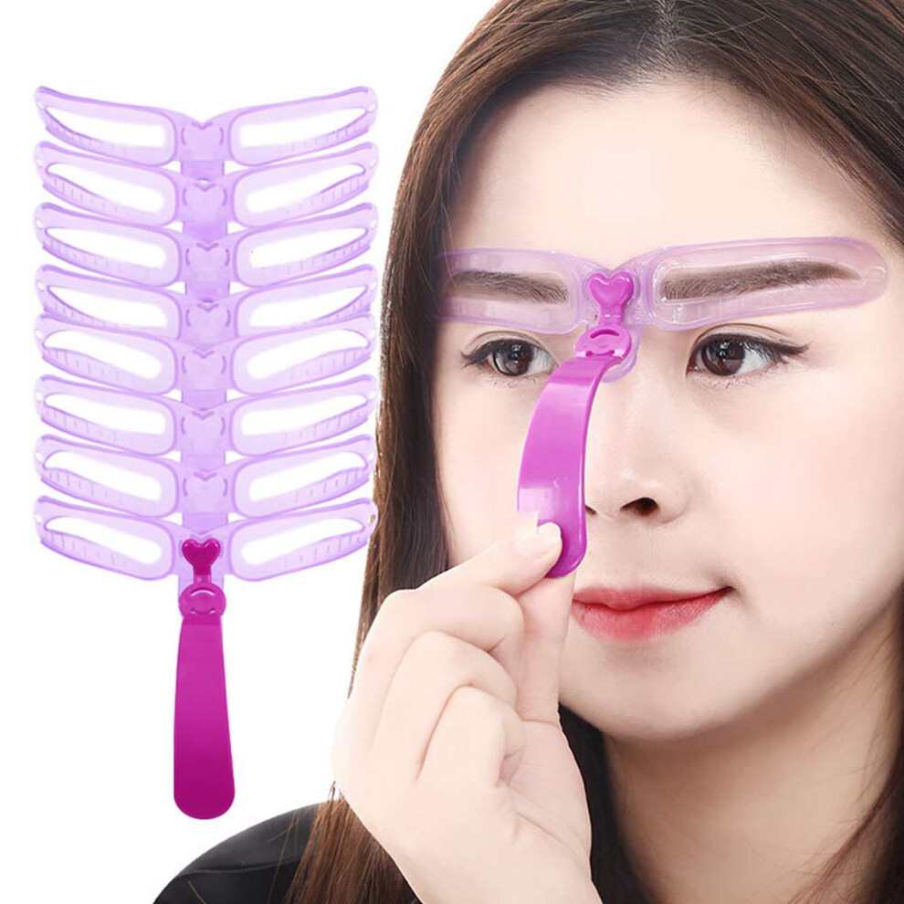 Eyebrow Stencil Set with Multiple Arch Styles for Precise Brow Shaping and Grooming, 8pcs Reusable