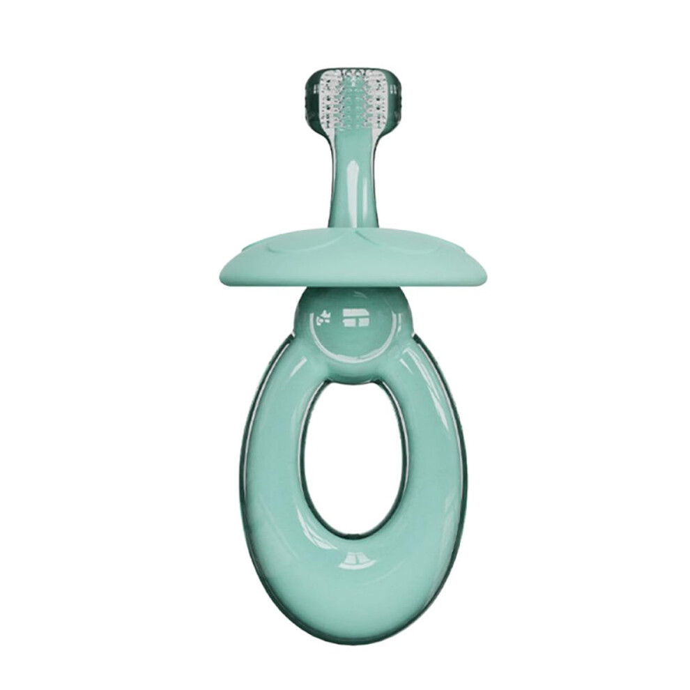 Silicone Baby Toothbrush with Mushroom Handle, ThreeSided Toddler Training Brush for Gentle Gum Care