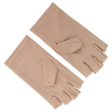 UV Protection Gloves for Nail Curing Gel Nails, Soft Comfortable Fabric, Beige Manicure Gloves