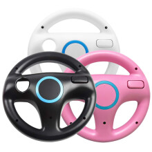 3 Pack Steering Wheel for Wii and Wii U Remote Controller Racing Game Set Black White Pink