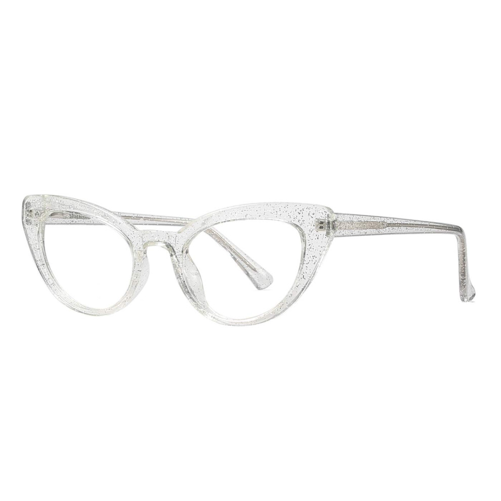 Blue/Light/Silver Blocking Cat Eye Reading Glasses For Women, Tr90 Frame +1.25 Magnification