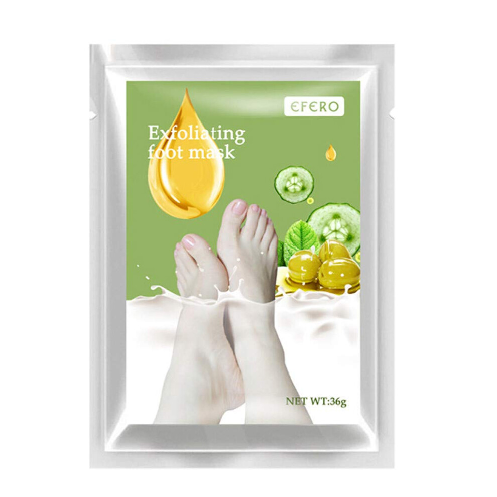 White Exfoliating Foot Peel Socks For Dead Skin Removal With Lotion, Large Size