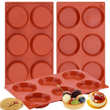 Silicone muffin top molds/Egg molds for cooking do not stick 3 'round silicone mold muff, eggs, tarts, corn bread, 6 eye whoopie Pie mold 3 -pack