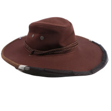 2Pcs Professional Beekeeping Hats Dark Brown Denim Adjustable Fit