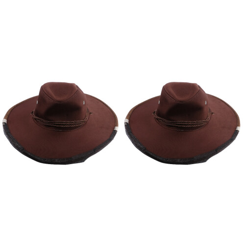 2Pcs Professional Beekeeping Hats Dark Brown Denim Adjustable Fit 2
