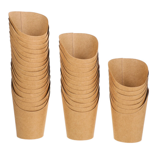50Pièces Coupelles Papier Résistantes Khaki Pour Snacks À