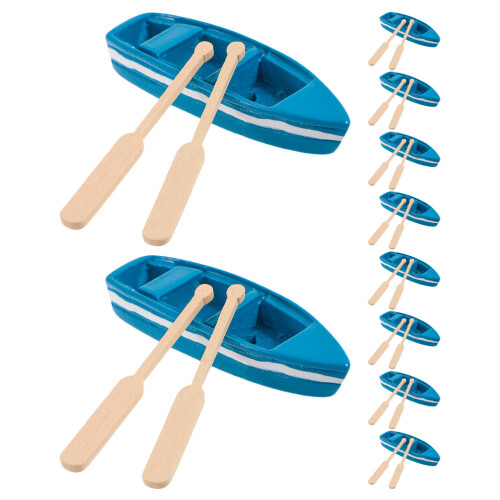 30 Ensembles Bateau De Pêche Miniature Rames, Décor En Mousse