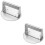2Pcs Stainless Steel Round Burger Press Ergonomic Handle Silver Tool 6